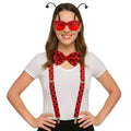 Red polka-dot bow tie with black spots from ladybug dress-up kit perfect for costume accessories
