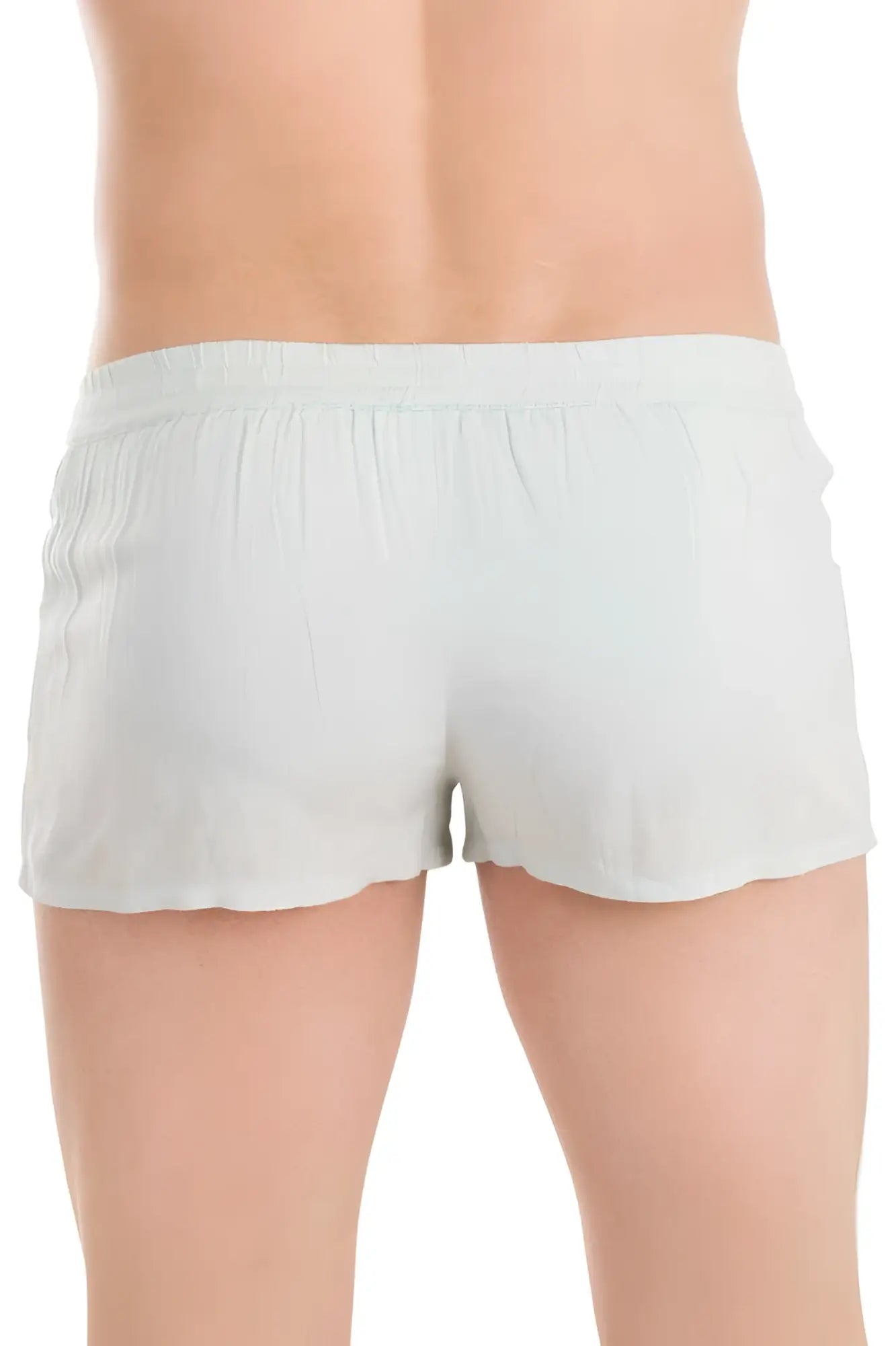 Light blue lightweight l’homme invisible sensations lounge shorts with soft elastic waistband and gently flared hem size m