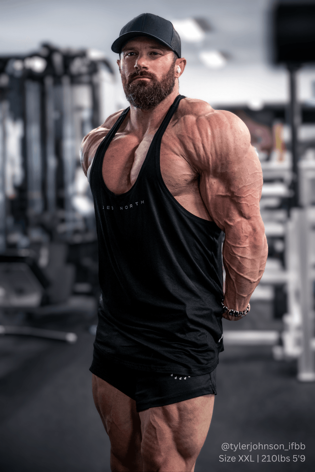 Jed North Klassischer Bodybuilding-Racerback-Stringer – Premium Schwarz