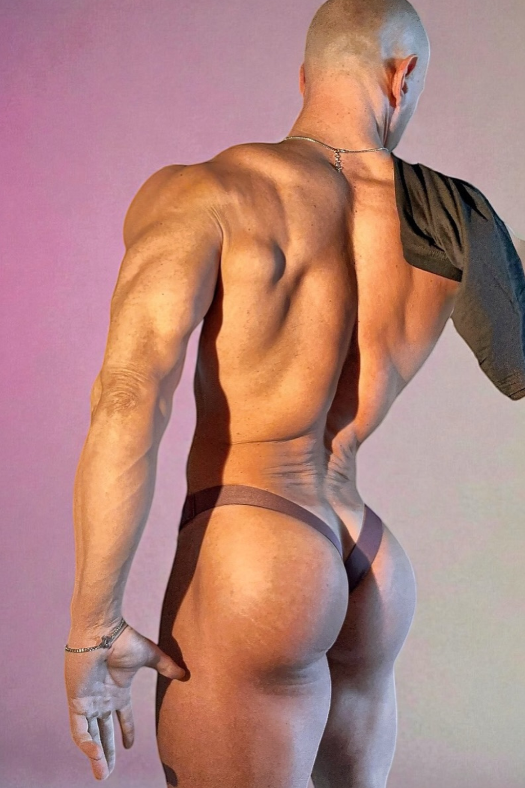 JJ Malibu Men's Deep Back V Jockstrap - Dusty Mauve