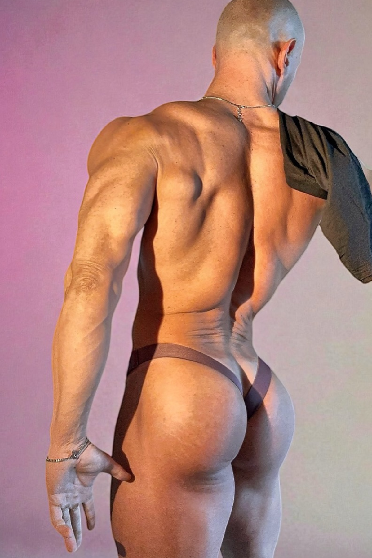 JJ Malibu Men's Deep Back V Jockstrap - Dusty Mauve