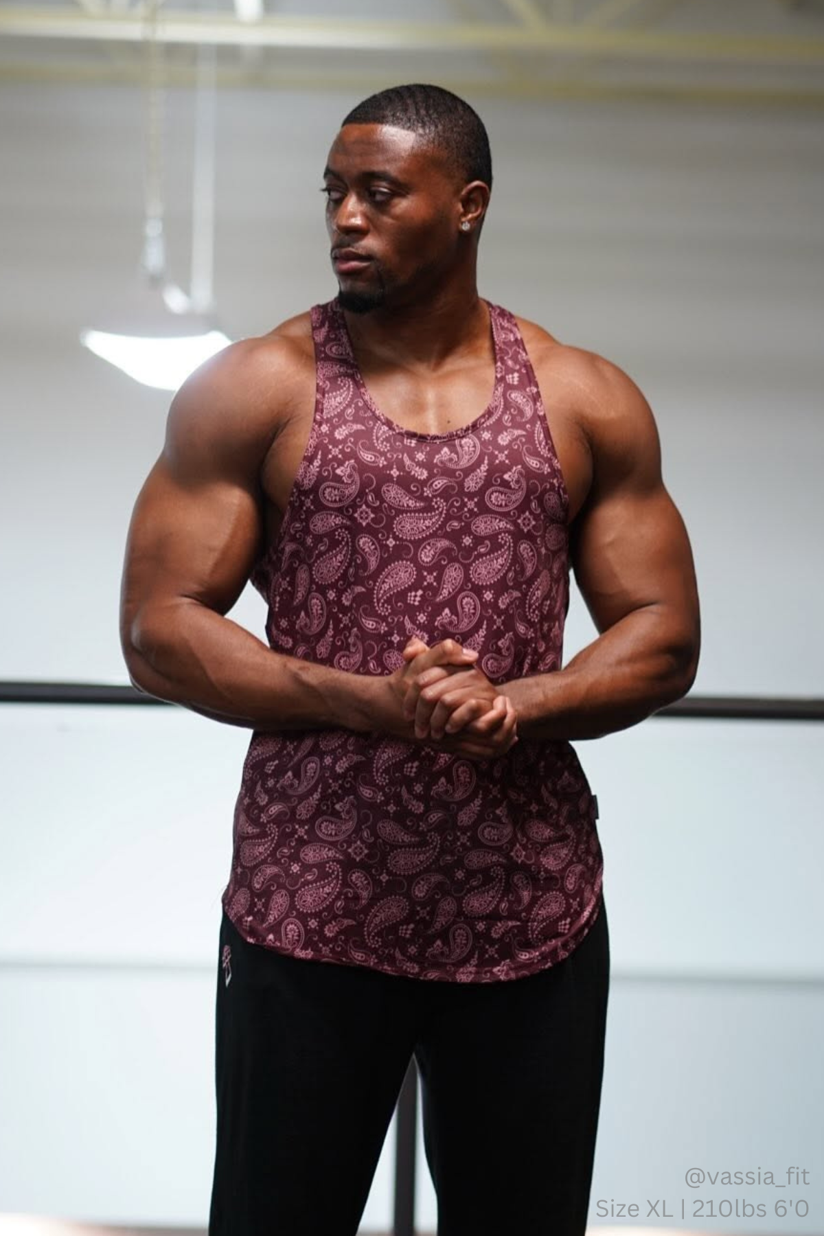 Jed North Graphic Muscle Stringer - Maroon Paisley