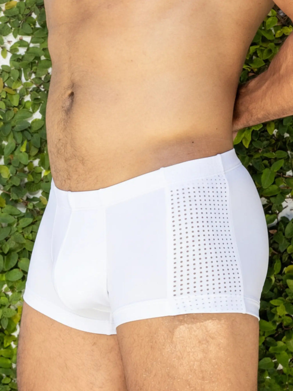 White men’s briefs little boy blue design adam square cut with perforated mesh side panel for breathability