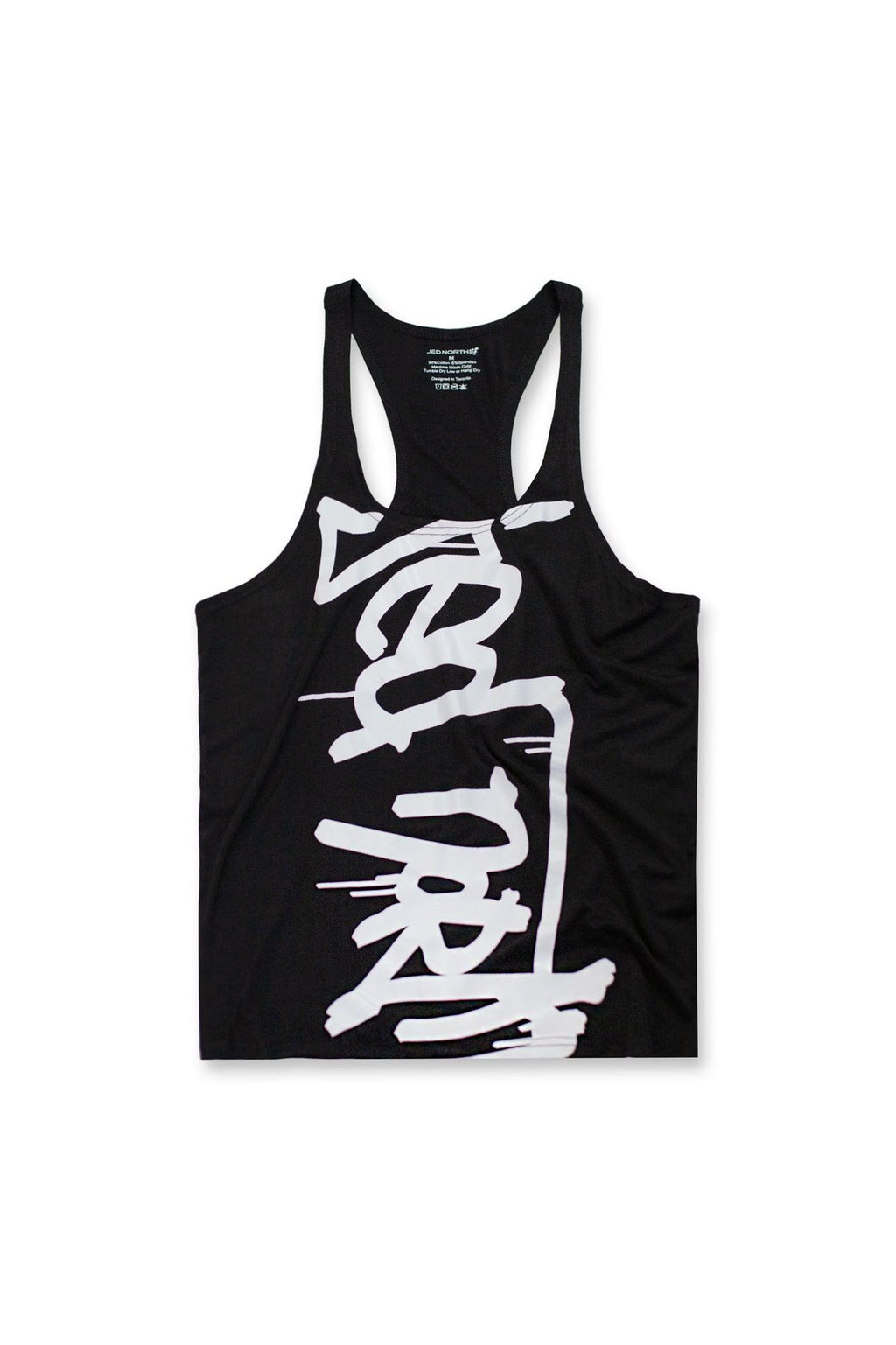 Jed North Classic Bodybuilding Racerback Stringer - Negro con logotipo
