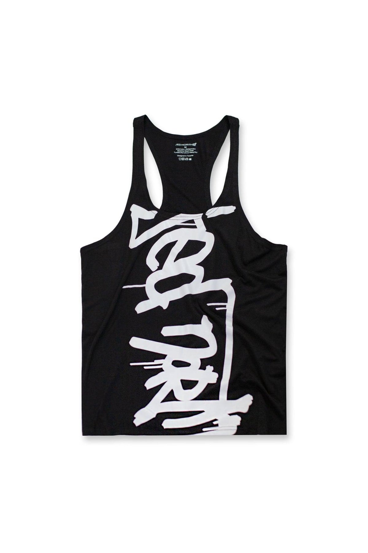 Jed North Classic Bodybuilding Racerback Stringer - Negro con logotipo