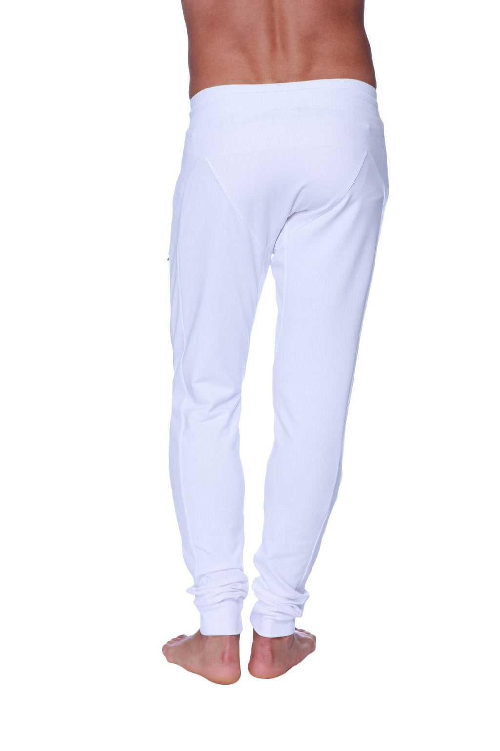 Long Cuffed Jogger & Yoga Sweat Pants (White)