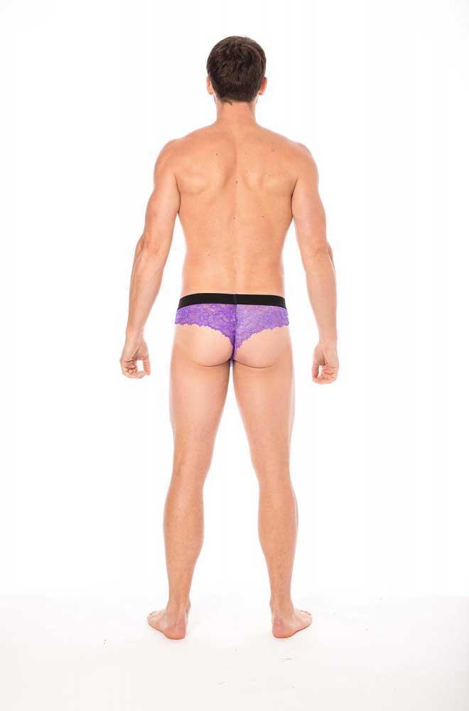 Tanga de encaje Lookme, color morado, talla L, 2006-57