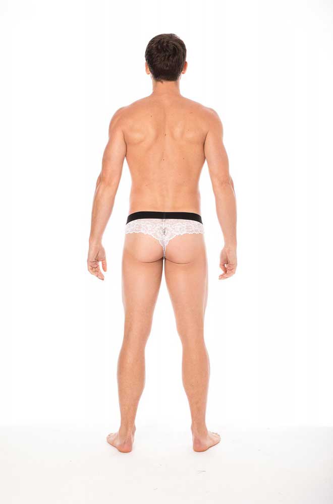 Tanga de encaje Lookme blanco 2006-57 talla L