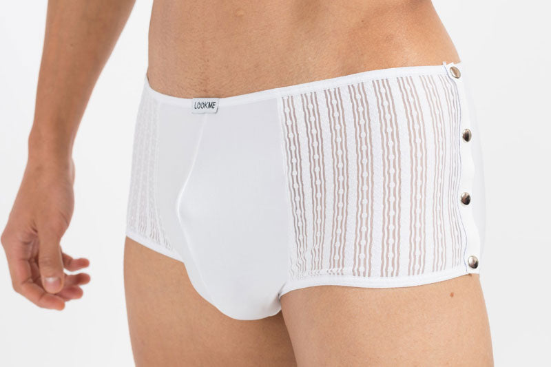 Lookme Agent Double 1 Mini Pants Boxer Brief Unterwäsche Weiß 40-67 Gr. M