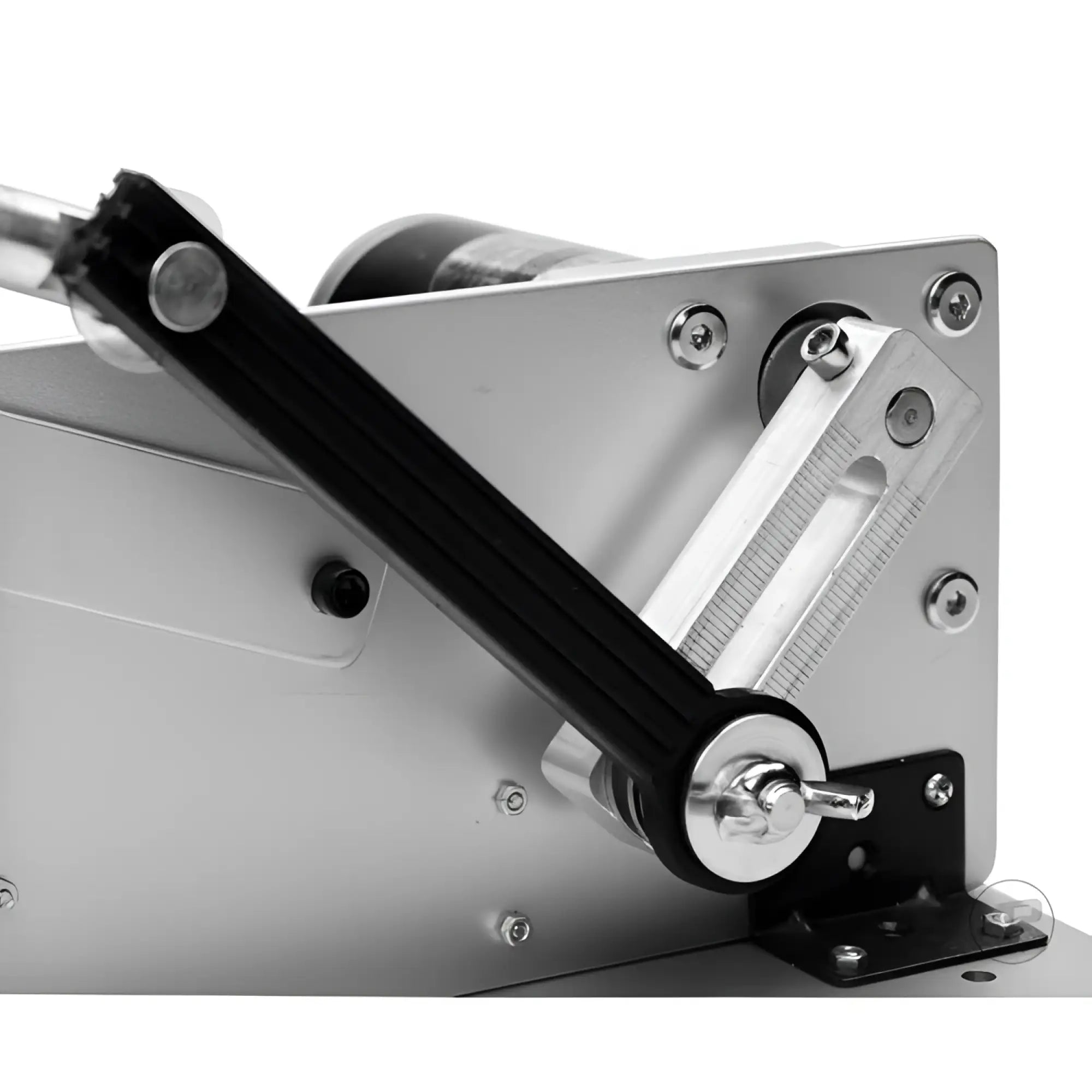 LoveBotz Axis machine: A metallic, industrial-style device with a black mechanical arm on a silver mounting plate.