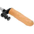 LoveBotz Dual Delight adapter features a realistic, tan phallic attachment connected to a black mounting bracket.