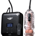 LoveBotz The Milker Stamina with carbon-fiber look console, digital display, wired control, and clear stroking sleeve.