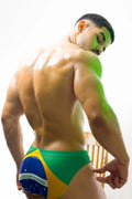 Lovesick briefs featuring brazil flag colors green yellow and blue in soft breathable fabric for everyday wear