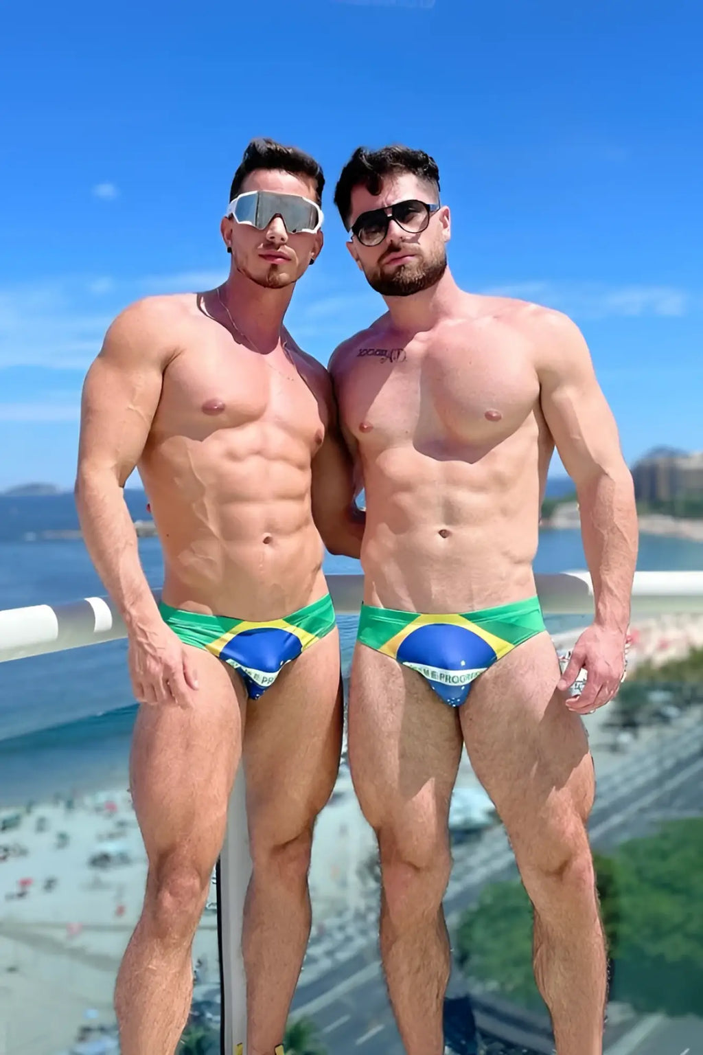 Lovesick briefs brazil flag swim trunks featuring green yellow and blue colors ideal for beachwear