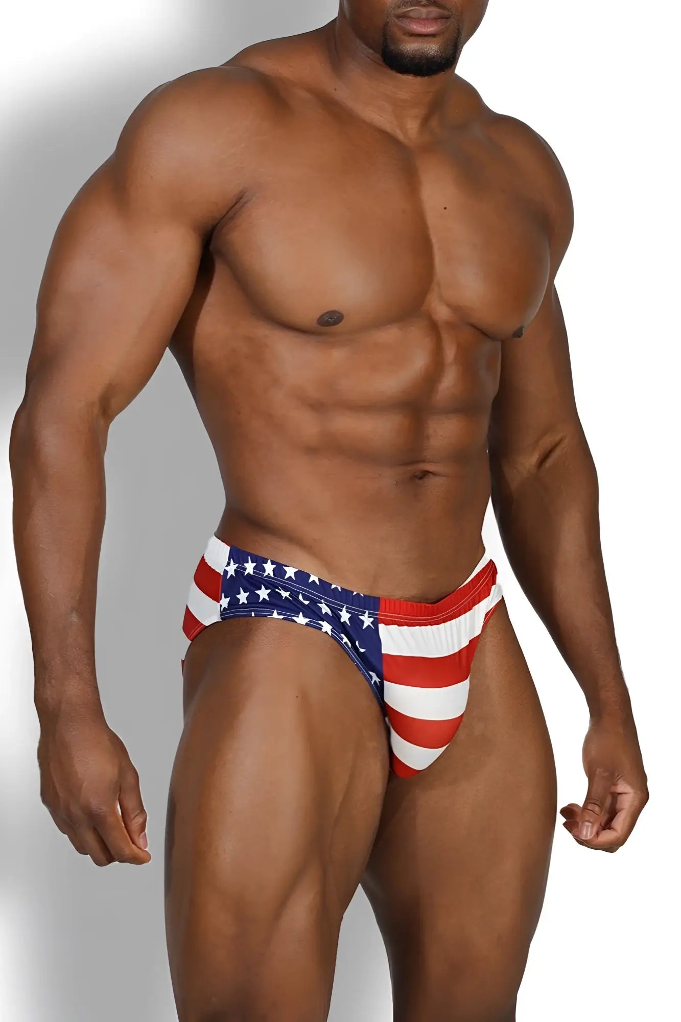 Lovesick Briefs USA patriotic briefs with red white and blue stars and stripes perfect for festive wear