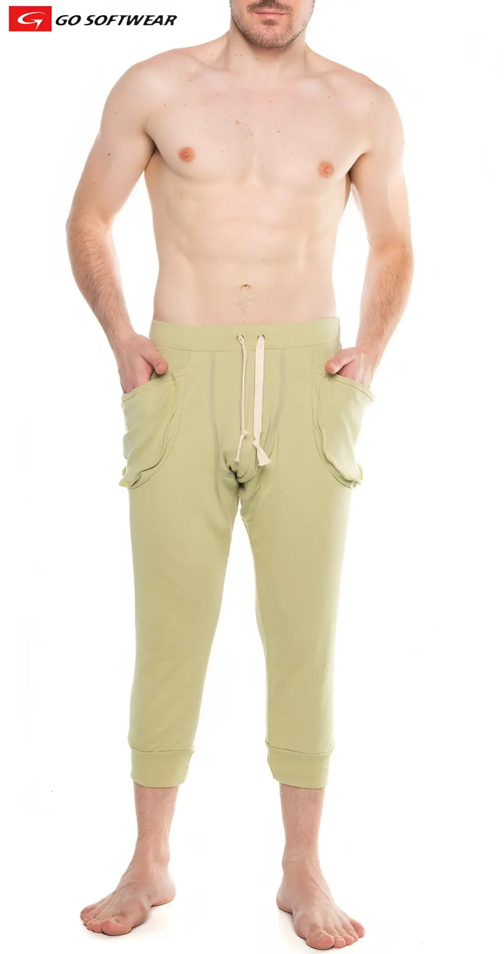 Light green lumber jack lounge pant cargo joggers with side pockets and drawstring waistband for casual wear