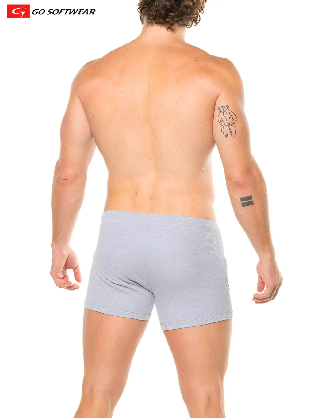 Gray heathered cotton briefs lumber jack shorty from go softwear with comfortable softwear fabric