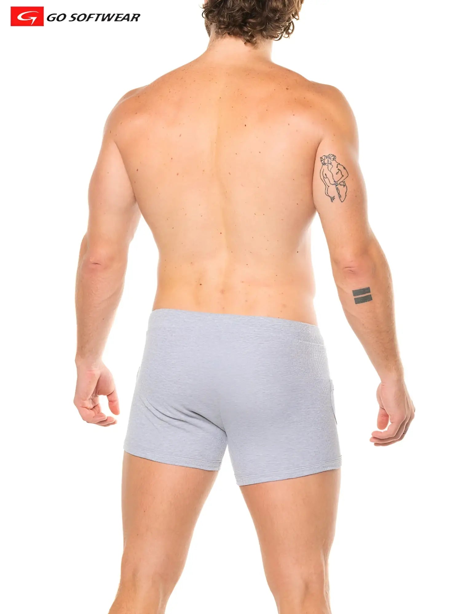 Gray heathered cotton briefs lumber jack shorty from go softwear with comfortable softwear fabric