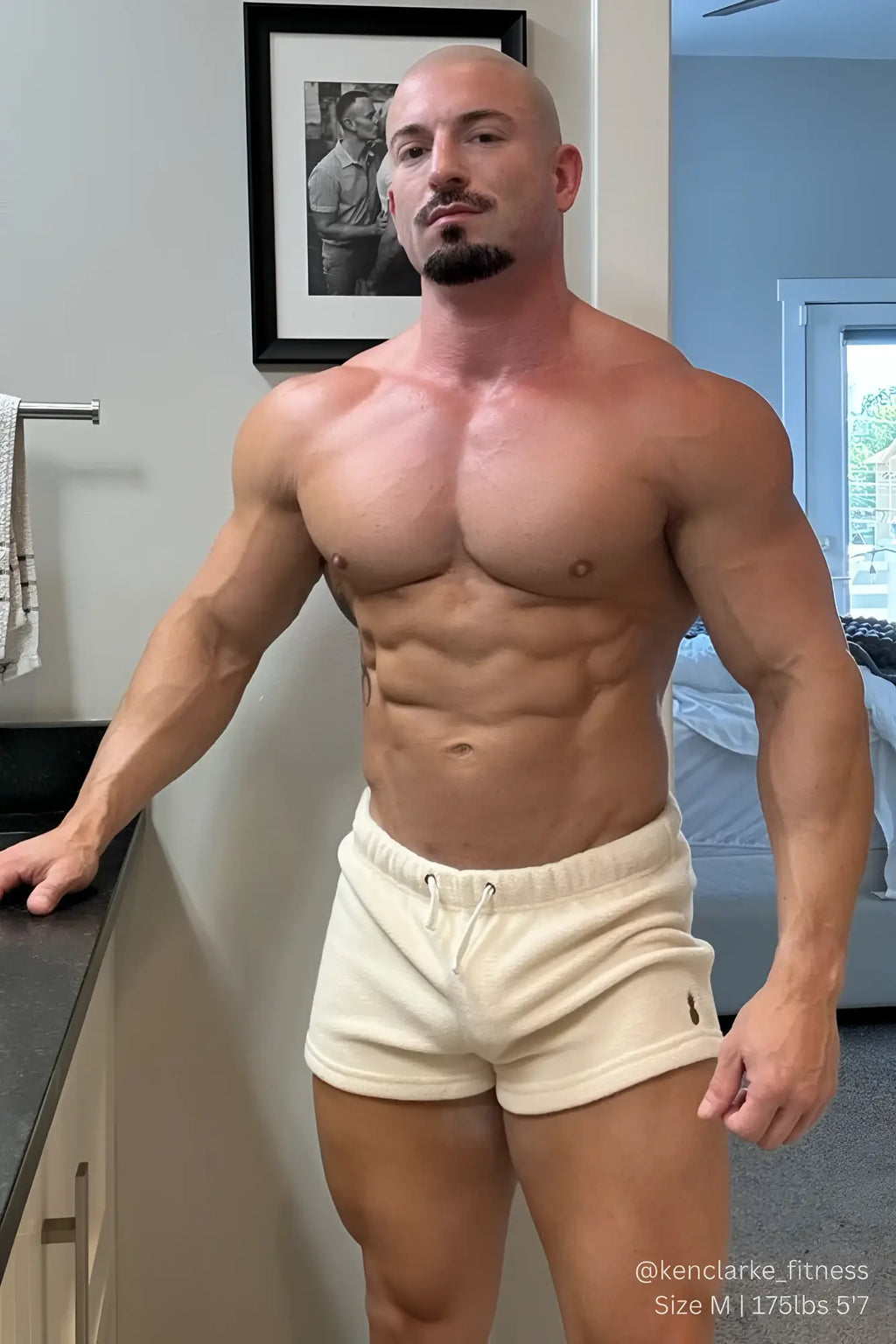 Luxe plush fleece 2 inch short shorts in cream with drawstring and small logo on the lower right leg