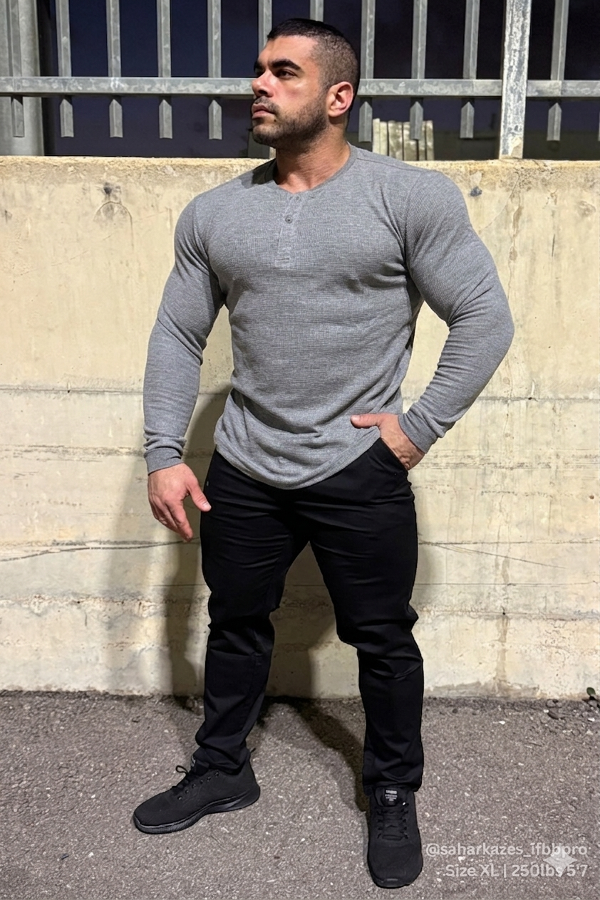 Jed North Men's Waffle Knit Henley Long Sleeve T-Shirt - Dark Gray
