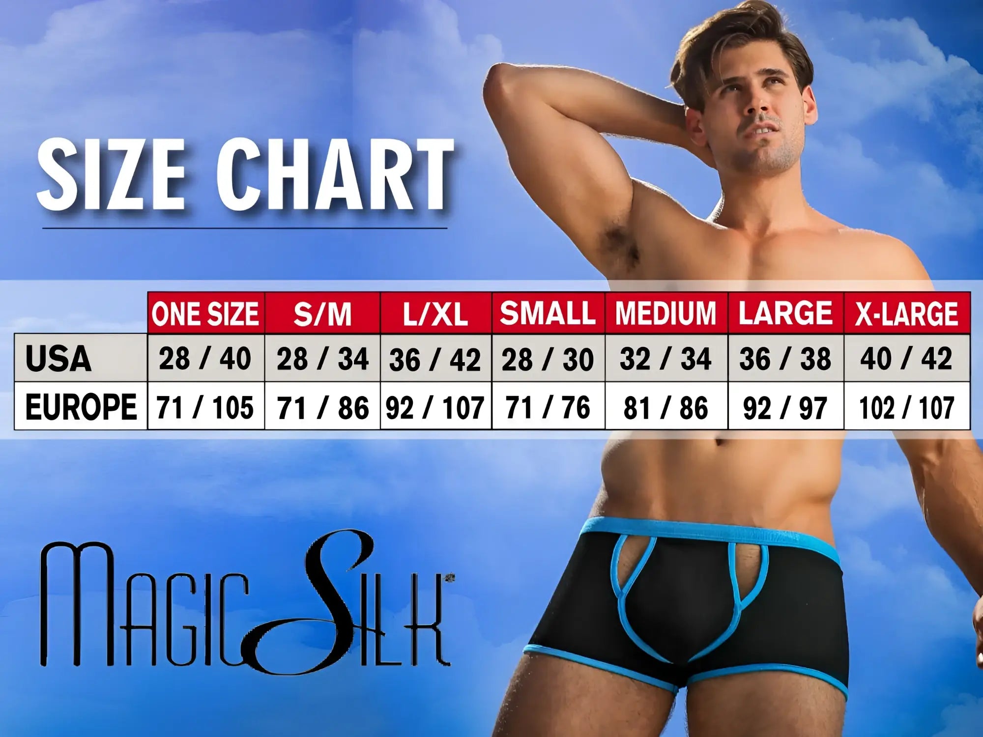 Black and blue magic silk 2706 silk g-string men’s briefs with contoured design in cobalt color front view