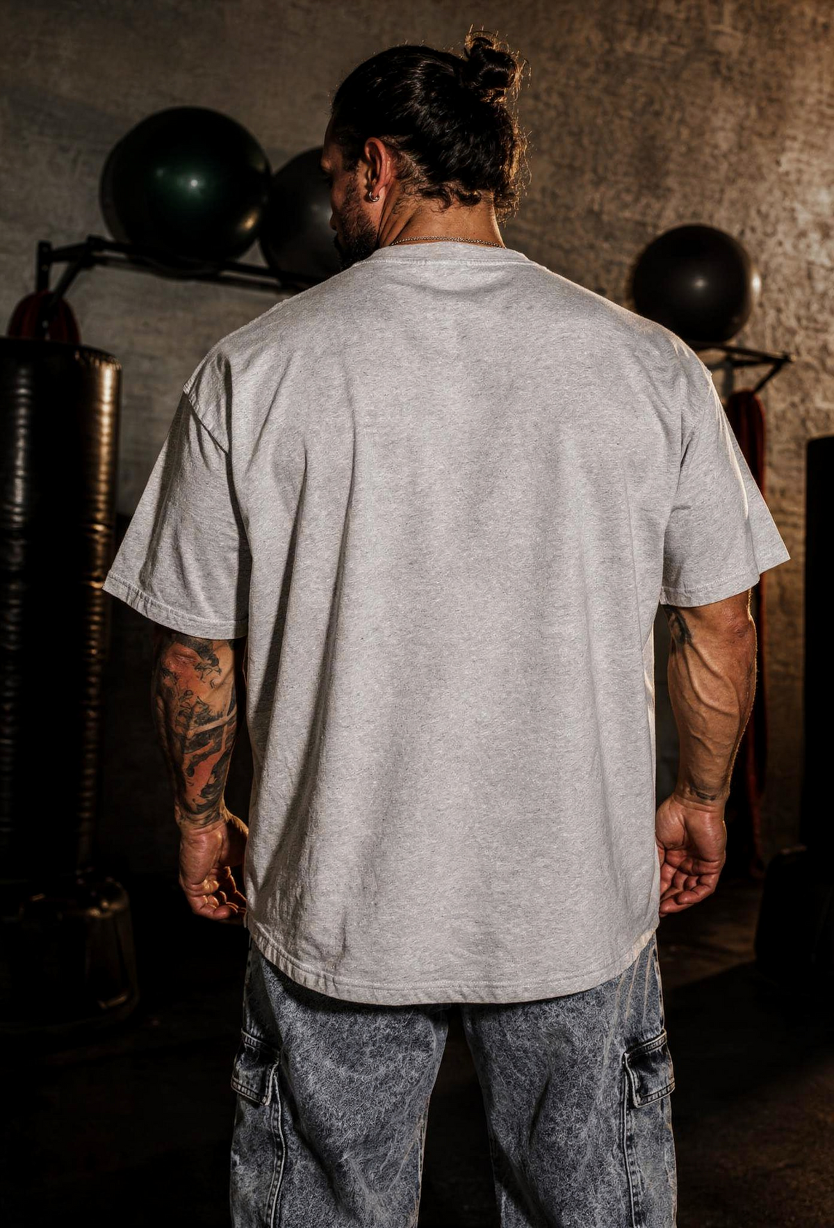 Jed North Men's Vintage Washed Oversized T-Shirt - Storm Gray