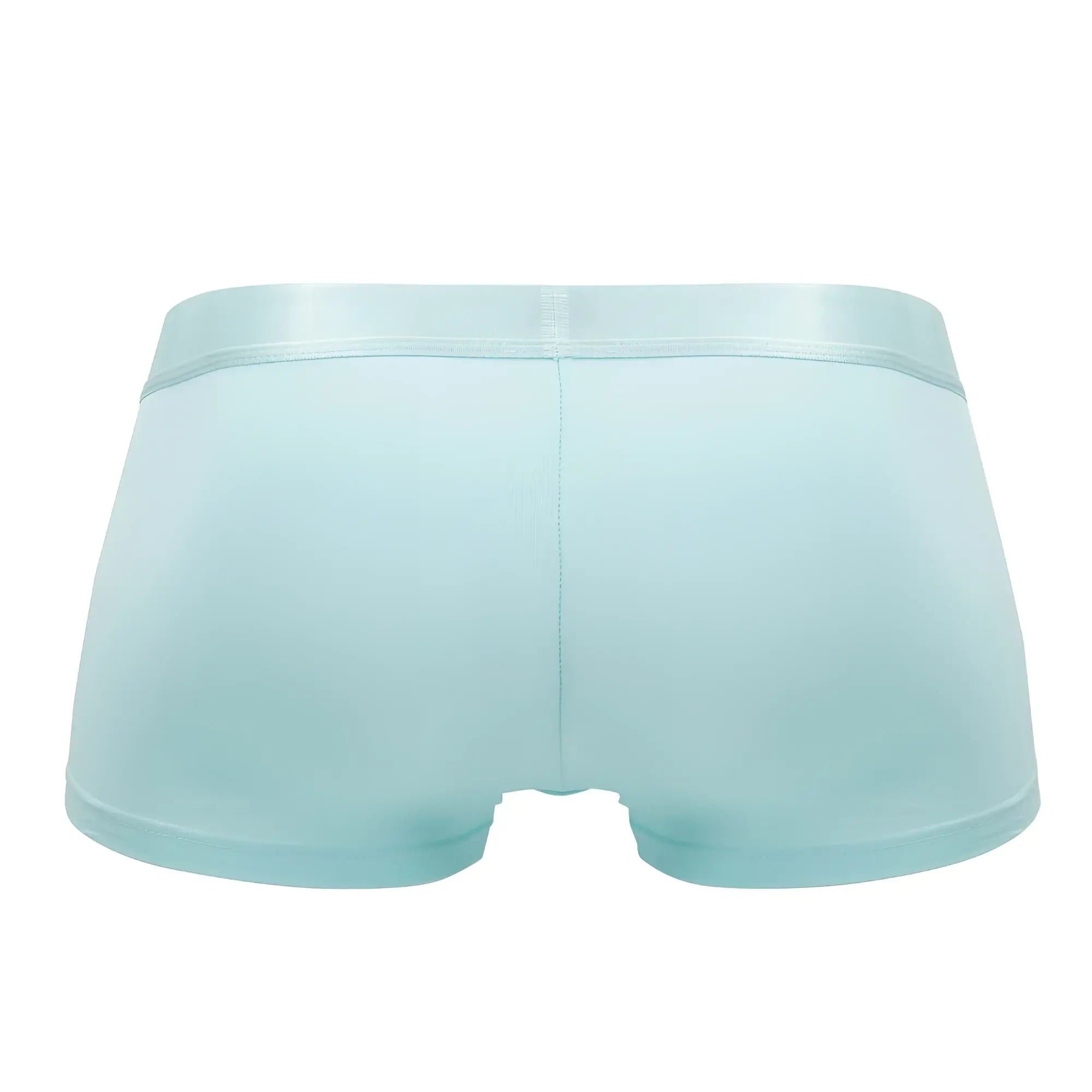 Light blue cotton male power 129-281 easy breezy mini shorts with smooth satin-like waistband in aqua color