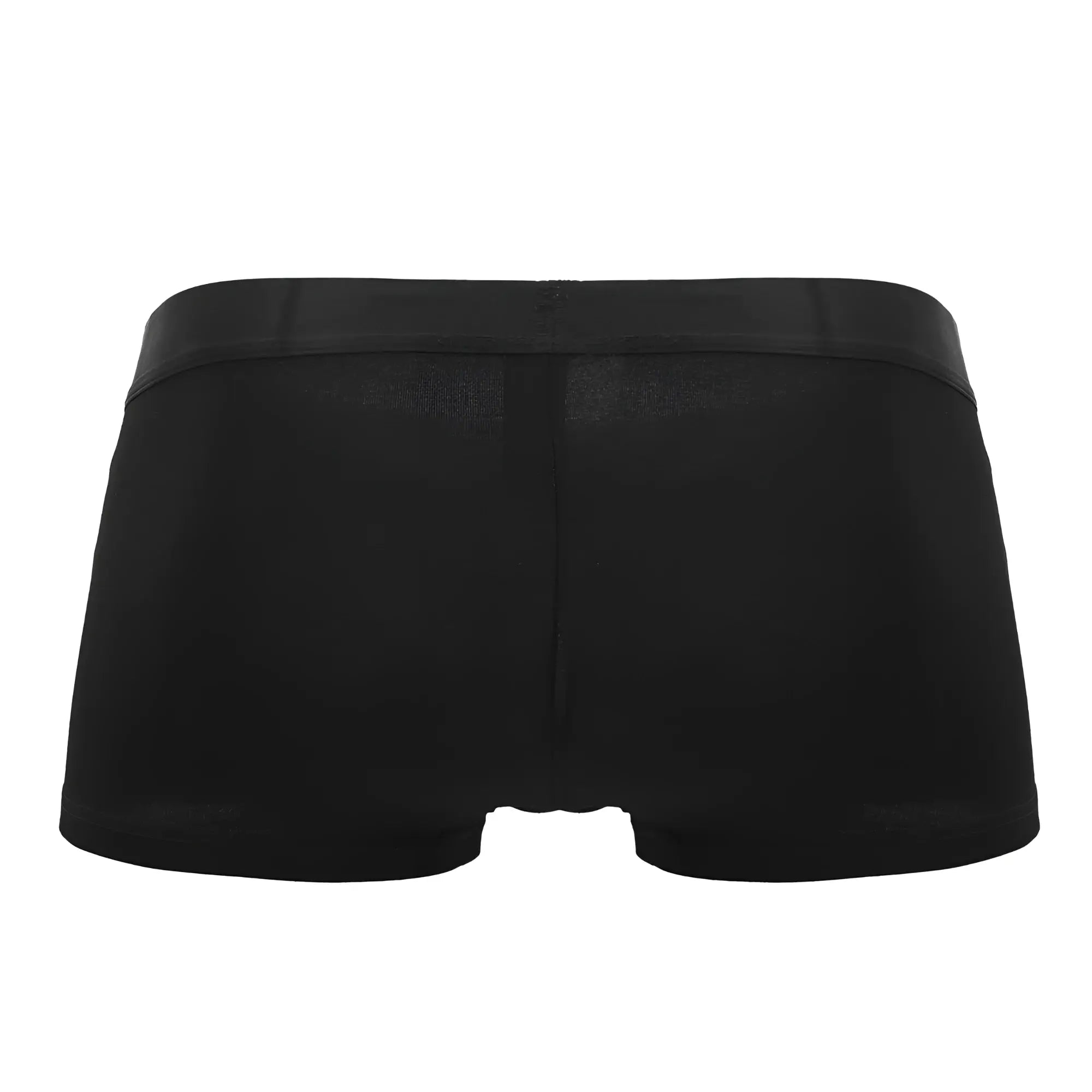 Male power 129-281 easy breezy mini short black seamless fabric briefs with elastic waistband for comfortable wear