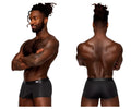 Male power 129-281 easy breezy mini short brief in black with sleek form-fitting design and subtle mp logo on waistband
