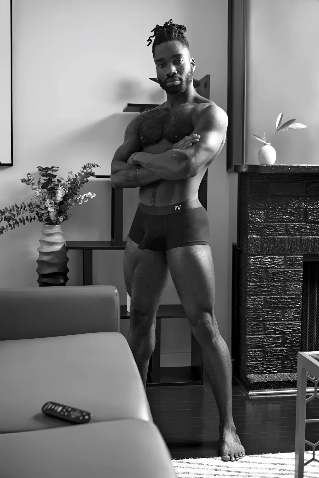 Black male power 129-281 easy breezy mini short briefs with subtle waistband logo and sleeve in breathable fabric