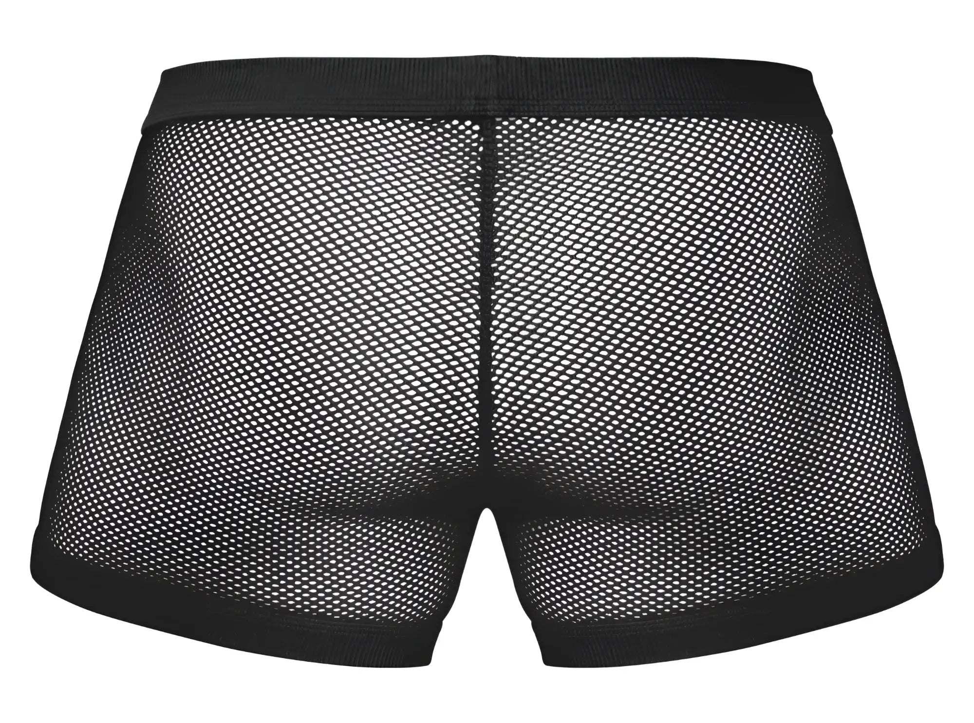 Black mesh male power 152-11c fishnet briefs with solid elastic waistband and leg openings