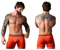 Male power 160-299 soo cumfy orange boxer briefs with navy blue trim designed for comfort and support