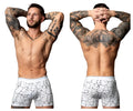 White-black Male Power 160-299 Soo cumfy boxer briefs with a black cracked earth pattern for comfortable wear