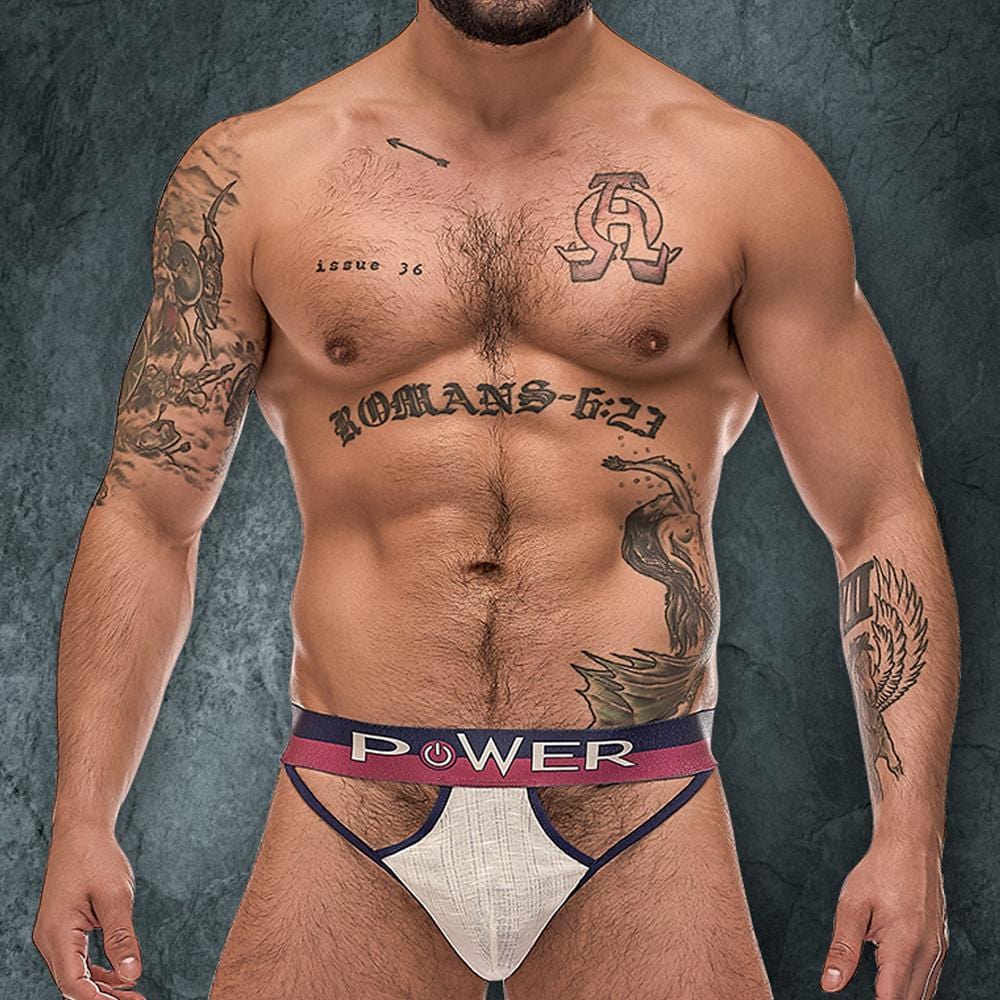 Tanga con aberturas de felpa francesa Male Power 237246