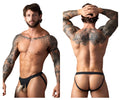 Black male power 348-304 open ended jock briefs with elastic cock ring and supportive form-fitting design