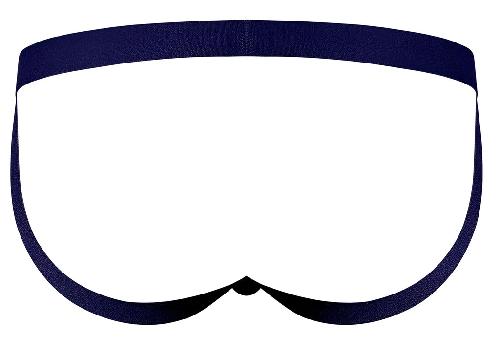 Navy blue cotton briefs male power 386-291 love star jock with ring purple supportive waistband seamless design