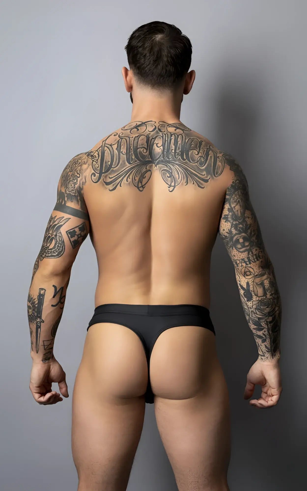 Male power 410-298 oh snap snap off thong in black with snug form-fitting briefs design for comfortable wear