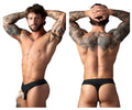 Black male power 417-304 open ended elastic thong with open front and cock ring for intimate wear