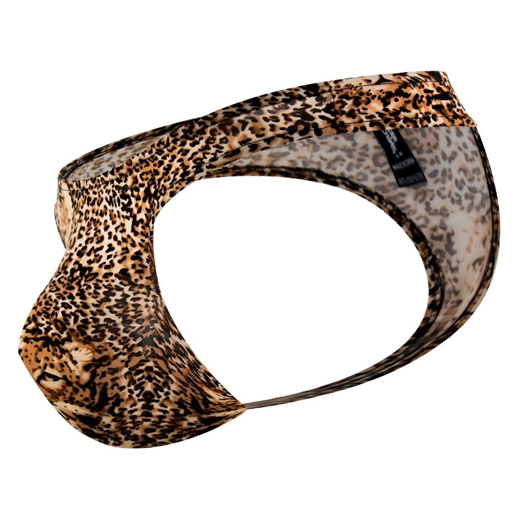 Male power 444030 animal wonder brown leopard-print men’s thong with snug stretchy fabric and form-fitting design