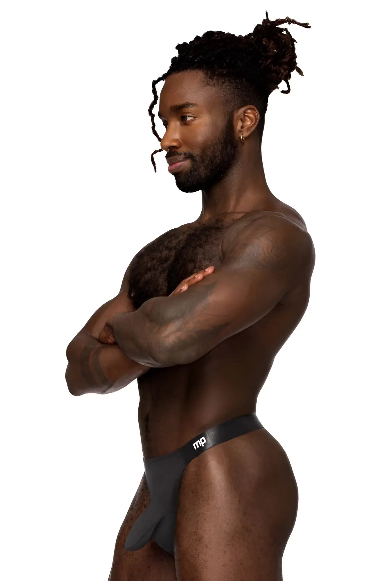 Black Male Power 462-281 Easy Breezy thong with sleek minimalist design shown from the back side
