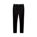 Male power bamboo lounge pants large black satin-like leggings with subtle sheen and branded white waistband