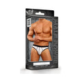 White and black striped men’s briefs with a bold athletic design from male power batter up moonshine stripes sm