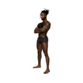 Black male power easy breezy mini short sleeve briefs with subtle logo on waistband for comfortable wear