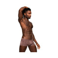 A pair of mauve sheer mesh briefs with a subtle geometric pattern male power inter-mingle mini short m