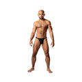 Male power kaleidickscope bong thong black lxl sleek black patterned briefs with form fitting design front view