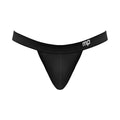 Black mp brand modal thong with smooth form-fitting design and subtle stitching details shown from the back side