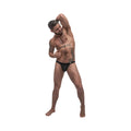 Black male power pure comfort modal sport jock briefs with a snug fit and minimalistic design for athletic use