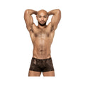 Black male power round about mini short copper s boxer briefs with geometric pattern and comfortable fit