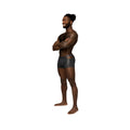 Dark gray male power s naked pouch short boxer briefs with subtle snakeskin pattern in black and blue xl