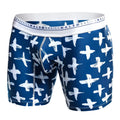 Malebasics boxer brief hipster santorini in blue and white patterned fabric with branded elastic waistband